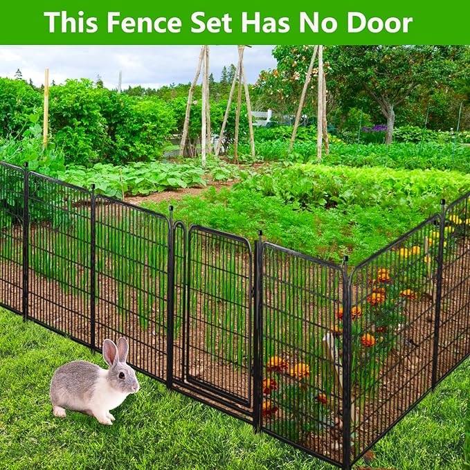 40in(H) Doorless Fence for Garden 14 Panels竊?31.2 Ft(L) Barrier, Outdoor Garden Protection for Dogs Low Threshold,Indoor Fence Without Gate