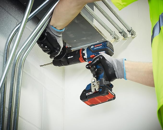 BOSCH GXL18V-601B25 18V 6-Tool Combo Kit with 2-In-1 Bit/Socket Impact Driver, Hammer Drill/Driver, Reciprocating Saw, Circular Saw, Angle Grinder, Floodlight and (2) CORE18V 4 Ah Compact Batteries