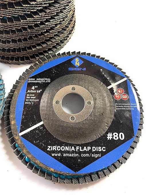 Upgrade Your Grinding Experience with SIGNI 4" x 5/8" Premium Zirconia Flap Discs T27 10-Pack (Grit 80#) for Metal Grinding