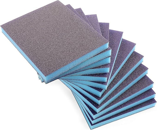 12Pcs 120 Grit Sanding Sponge, Jamiikury Fine Sanding Blocks Washable and Reusable, Wet Dry Sandpaper Sponge for Wood Metal Furniture Paint and Drywall
