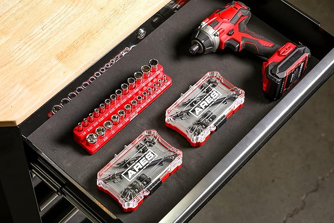 ARES 27087 ??Nut Driver Set ??Metric Magnetic 7-Piece ??Detachable and Cleanable ??Radial 6 Point Drive Sockets Load on Flats - Removable Socket Ends for Easy Cleaning ??Heavy Duty CR-V Steel