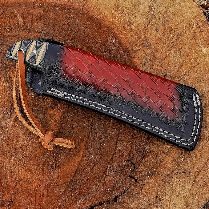 Handmade 1095 Steel Lineman’s Hawkbill knife with Leather sheath, Heavy Duty Utility Knife blade Electrician Wire Skinning knife for professional.
