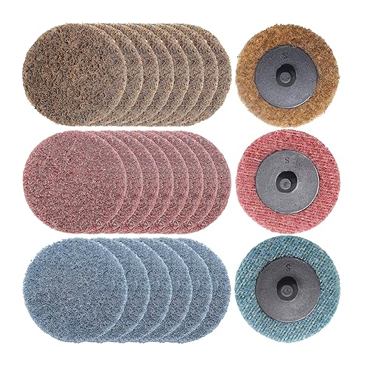 Merryland Surface Conditioning Disc 2 inch for Die Grinder, 2inch Mixed Quick Change Disc 25 Pack, Sanding Disc Nylon Non-Woven Paint Rust Metal Steel Iron Universal, DGTAA25C4