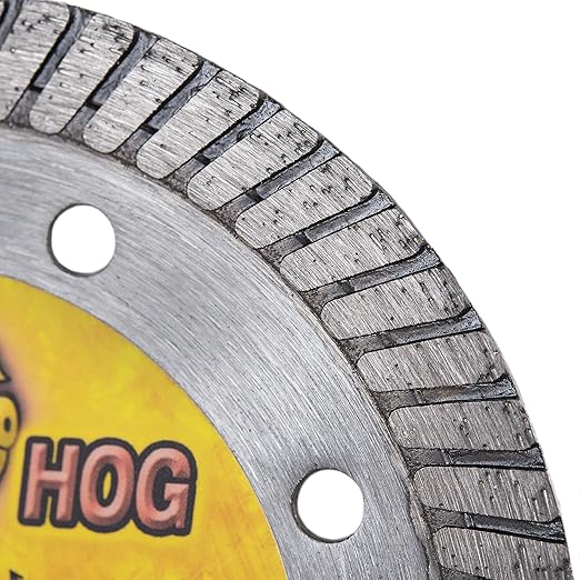 Delta Diamond Boss Hog 4 1/2 Inch Turbo Premium Diamond Blade for Masonry, Brick, Block, Pavers, Concrete, Stone, Wet/Dry Cutting, Continuous Rim (4.5")