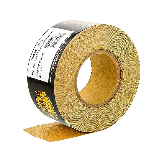 Dura-Gold Premium - 100 Grit Gold - Hook & Loop Backing Longboard Continuous Sandpaper Roll, 2-3/4" Wide, 12 Yards Long - For Automotive & Woodworking Air File Long Board Sanders, Hand Sanding Blocks