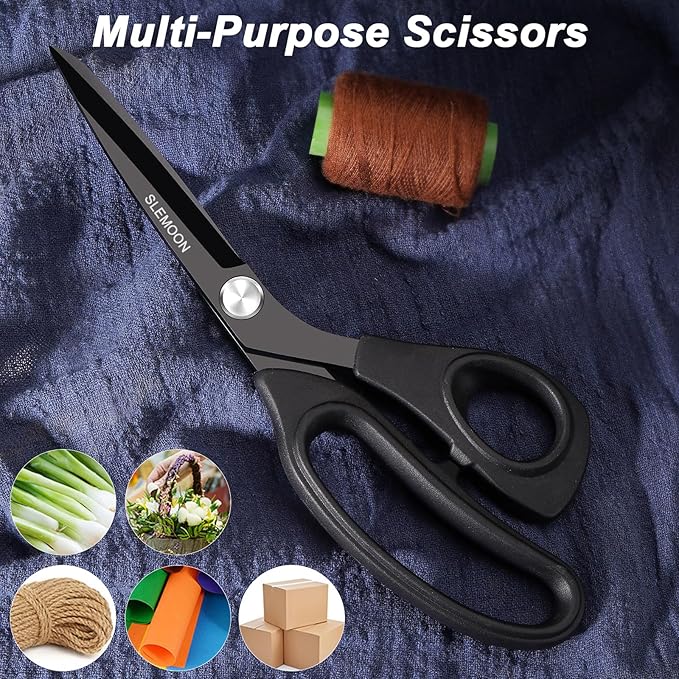 9 Inch Tailor Scissors All Purpose, Heavy Duty Premium Stainless Steel Scissors, Comfort Grip Handles for Fabric, Leather, Sewing & Crafting