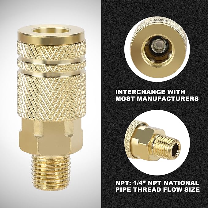WYNNsky 1/4 Air Hose Fittings, 1/4?쇺?NPT Quick connect Coupler and Plug, 45PCS Air Tools Fittings
