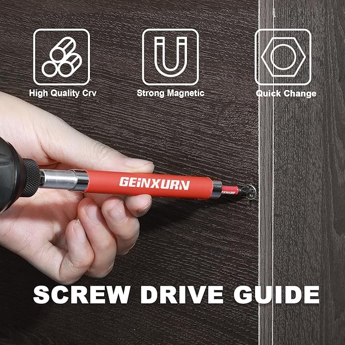 5 PCS Drive Guide with Self Retracting Sleeve, Mixed Length Magnetic Drill Bit Tip Holder for Prevent Screws Shaking When Driving