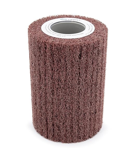 C.S. Unitec PTX Fleece Nonwoven Wheel | 180 Grit Metal & Wood Grinder Polisher Tool Wheel Attachment| 4" Diameter x 6" Wide (47423)