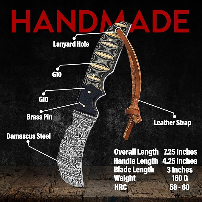 Handmade 1095 Steel Lineman’s Hawkbill knife with Leather sheath, Heavy Duty Utility Knife blade Electrician Wire Skinning knife for professional.