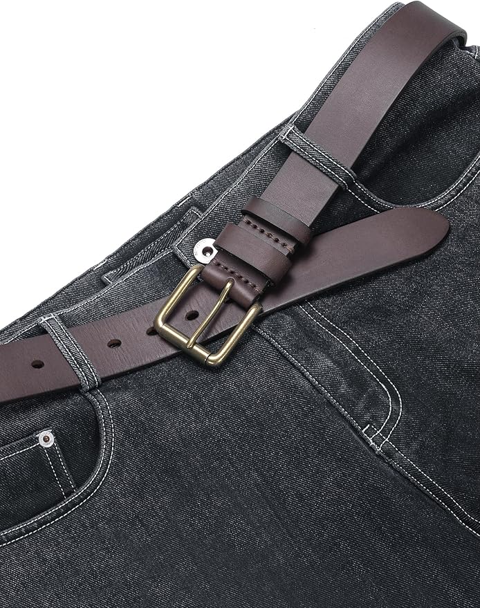 Thicken Full Grain Leather Mens Belt Heavy Duty Mens Work Belt Mens Belt High Hardness Buckle Packed In Gift Box