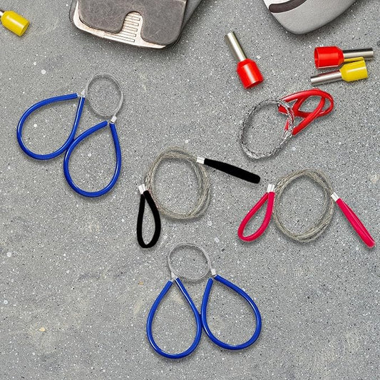 Stainless Steel Cable Saw, Metal Wire Saw Hand Pocket String Emergency Survival Rope Cutting Tools PVC Pipe Cutting Tool for Wood Camping Hiking Hunting, 23.62 Inch (4 Pcs)