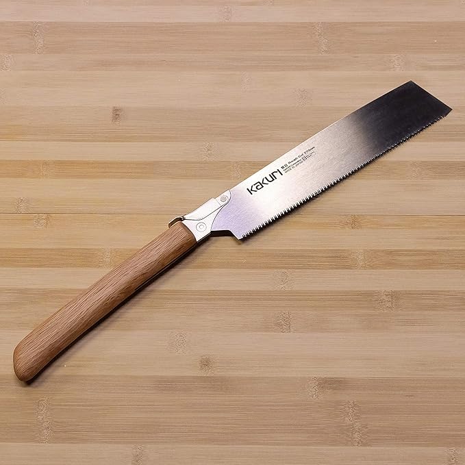 KAKURI Japanese Pull Saw Rough Cut 10.5" for Woodworking - Professional Handsaw for Fast Wood Cutting - Red Oak Handle with Oil Finish - Tool-Free Blade Replacement - Made in Japan