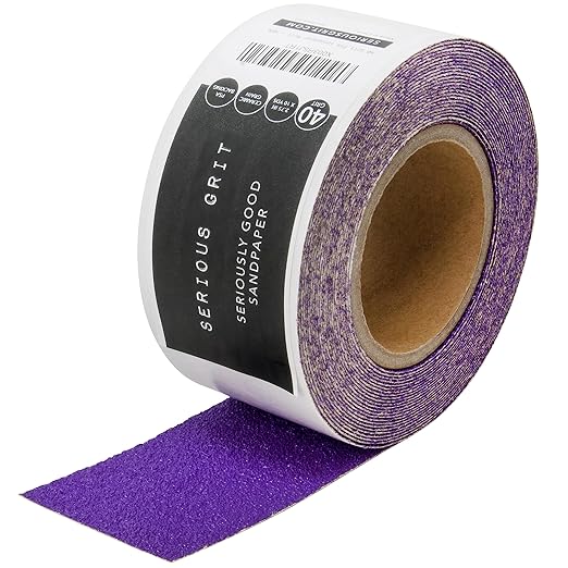Serious Grit 40 Grit Ceramic Grain PSA Sandpaper Roll - Heavy-Duty Stickyback Adhesive Longboard Sanding Roll - 2.75 Inch x 10 Yard Continuous Sand Paper for Wood, Metal, Autobody, Paint, Air Sanders