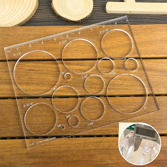 Router Templates for Woodworking,Router Jig Circle Inlay Templates Decorative,13-in-1 Router Templates(10 * 7.8 inches)