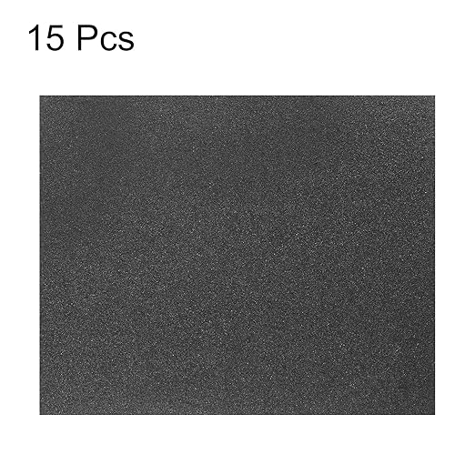 HARFINGTON 15pcs Sandpaper 60 Grit 9 x 11 Inch A-Weight Backing Silicon Carbide Abrasive Wet Dry Sanding Sheets for Wood Finishing, Metal Sanding, Automotive Polishing