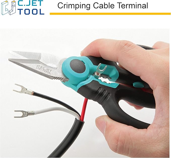6" Stainless Electrician Scissors Heavy Duty Professional for Aluminium Copper Soft Cable (Turquoise)