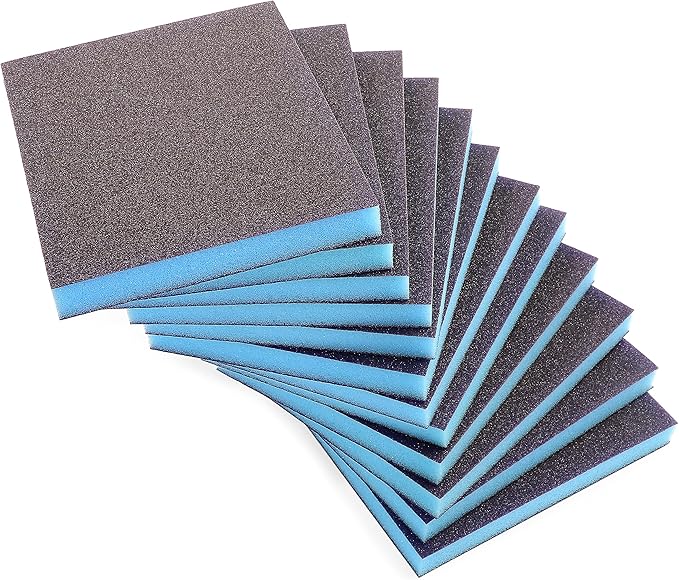12Pcs 100 Grit Sanding Sponge, Jamiikury Medium Sanding Blocks Washable and Reusable, Wet Dry Sandpaper Sponge for Wood Metal Furniture Paint and Drywall