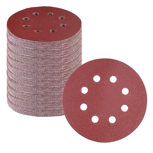 WORKPRO 150-Piece 150 Grit Sanding Discs - 5-Inch 8-Hole Hook and Loop Sandpaper for Random Orbital Sander (Not for Oscillating Tools or Mouse Sander)