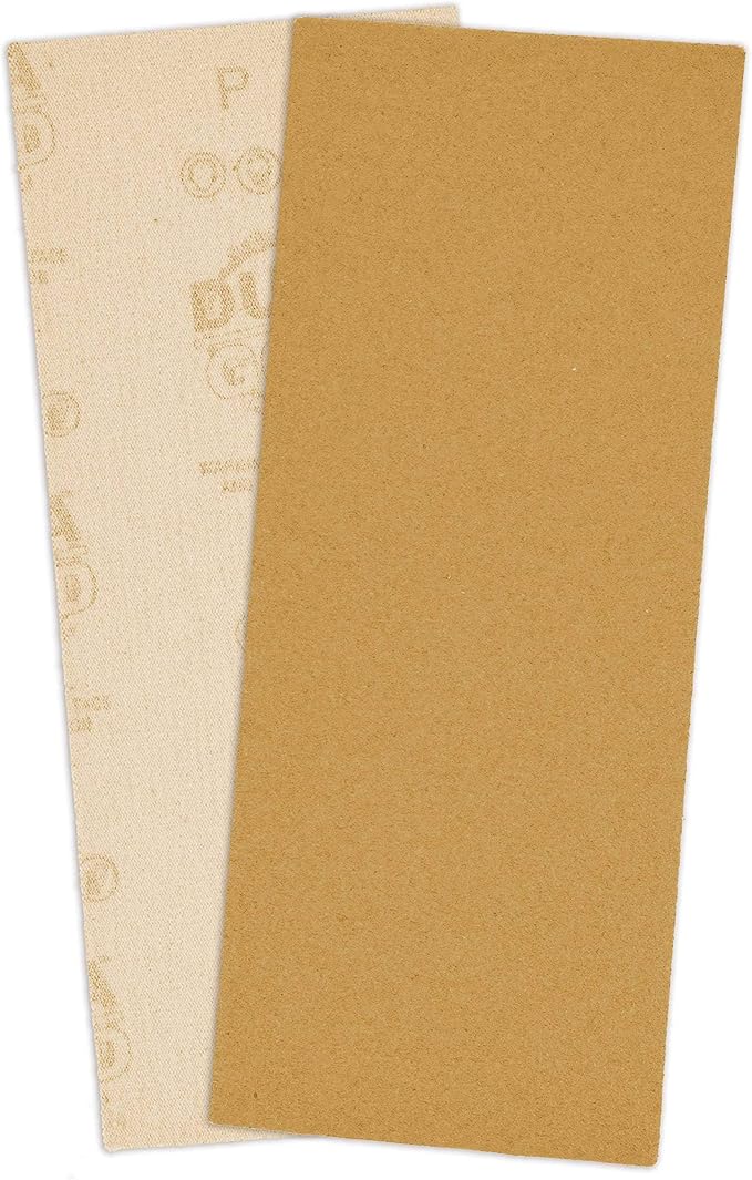 Dura-Gold Premium 1/3 Sheet Gold Sandpaper Sheets, 120 Grit (Box of 20) - 3-2/3" x 9" Size Hook & Loop Backing, Wood Furniture Woodworking, Auto Paint - Jitterbug Sanders, Clip-On, Hand Sanding Blocks