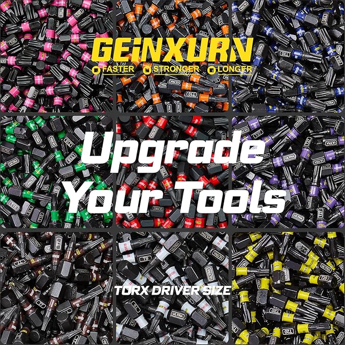 Impact Security Torx Screwdriver Bits Set,26Pcs 1??2?쒶agnetic竊늇T7-TT40竊뎂2 Steel Multi Star Driver Bits and 1Pc Bit Holder with Color Coded Base