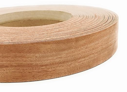 Edge Supply Mahogany 3 in x 25 ft Roll ??Pre-Glued Iron On Wood Veneer Tape ??Wood Veneer Edge Banding Tape with Hot Melt Adhesive, Smooth Sanded Finish Ideal for Furniture & DIY, Made in USA