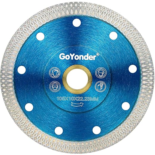 GoYonder 4 Inch Tile Blade, Super Thin Diamond Saw Blade for Cutting Porcelain Tiles, Granite Marble Ceramics (4"-Blue)
