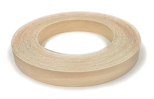 Edge Supply Birch Pre-Finished 5/8 in x 25 ft Roll with a Clear Lacquer UV Finish ??Pre-Glued Iron On Real Wood Veneer Edging ??Edge Banding Tape with Hot Melt Adhesive, Ideal for Furniture & DIY.