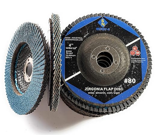 Upgrade Your Grinding Experience with SIGNI 4" x 5/8" Premium Zirconia Flap Discs T27 10-Pack (Grit 80#) for Metal Grinding