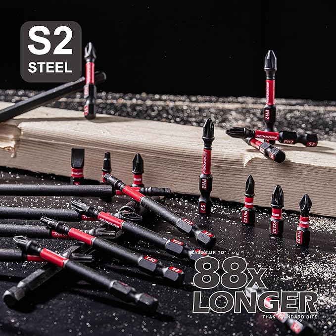 Impact Tough Phillips Square Torx 2 in. Insert Driver Bits, 40Pack Bulk T20/T25/PH2/SQ2 Screwdriver Power Bits Set