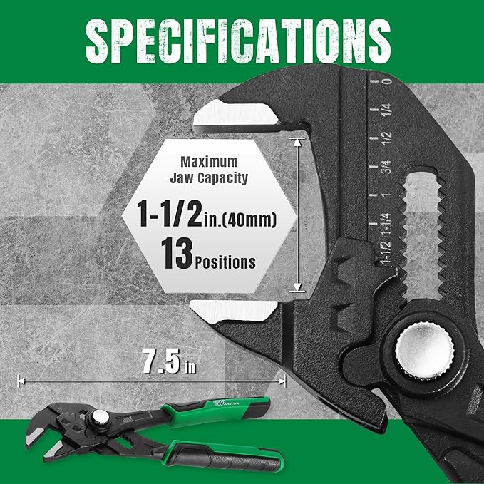 SK 7.5-Inch Pliers Wrench, Premium CR-V Construction, Smooth Parallel Jaws with Comfortable Grips