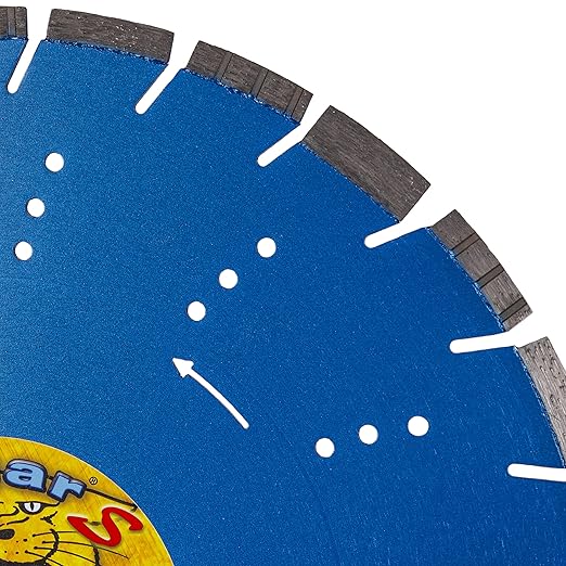 Cougar S 16 Inch Concrete Diamond Blade, Supreme Segmented Blade, Dry/Wet Fast Cutting High-PSI Concrete, Asphalt, Green Concrete, Stone, 1"-20mm Arbor