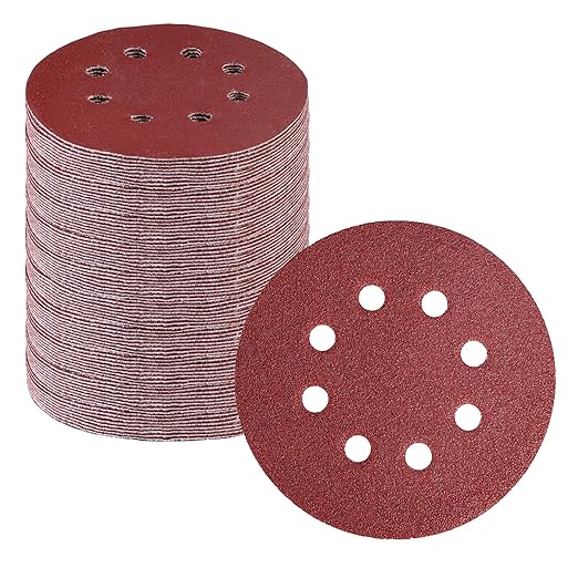 WORKPRO 150-Piece 60 Grit Sanding Discs - 5-Inch 8-Hole Hook and Loop Sandpaper for Random Orbital Sander (Not for Oscillating Tools or Mouse Sander)