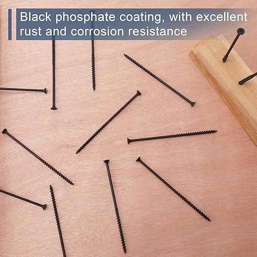 45pcs #10 횞 5 inch High Hardness Drywall Screws, Black, Coarse Thread, Phillips Drive, Bugle Head, Black Wood Screws, Long Screws, Wood and More