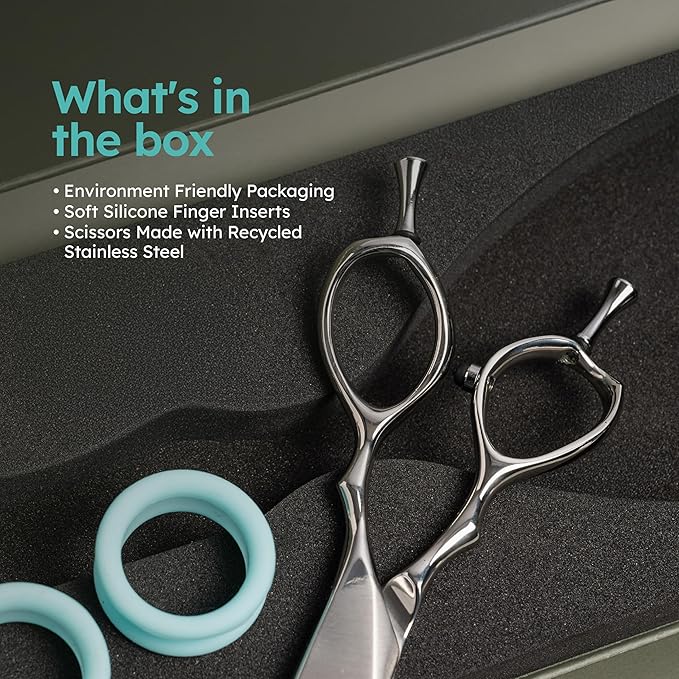 6" Professional Hair Scissors ??Barber Shears Made with Premium VG10 Steel, Lightweight, Razor-Sharp, Handcrafted with Ergonomic Handle and Convex Blade, Also Great for Home Use | K9 Shears