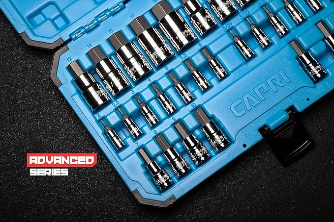 Capri Tools 30032 Master Hex Bit Socket Set, Metric & SAE, 32-Piece