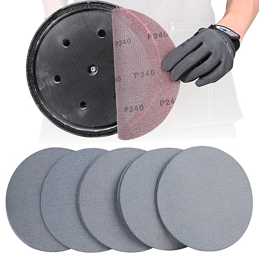 9 Inch Premium Ceramic Mesh Sanding Disc 240 Grit, 25 Pack Round Hook and Loop Mesh Anti-Clogging Drywall Sandpaper Disc Dust Free for Drywall Sander