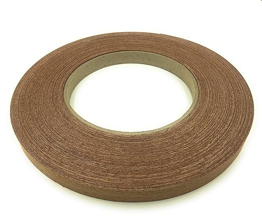 Edge Supply Mahogany 1-1/4 in x 250 ft Roll ??Pre-Glued Iron On Wood Veneer Tape ??Wood Veneer Edge Banding Tape with Hot Melt Adhesive, Smooth Sanded Finish Ideal for Furniture & DIY, Made in USA