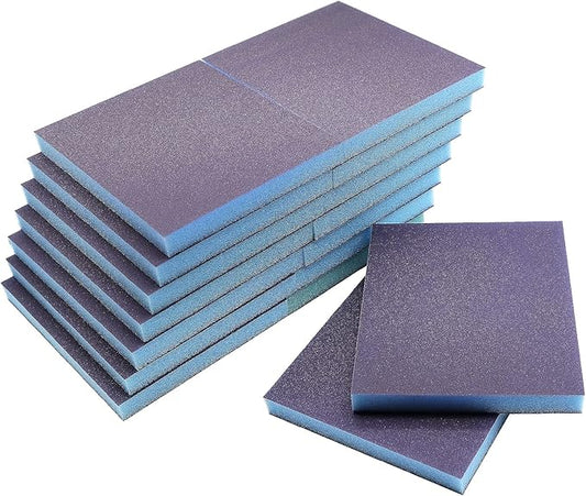 16Pcs 220 Grit Sanding Sponge, Jamiikury Sanding Blocks Washable and Reusable, Wet Dry Sandpaper Sponge for Wood Metal FurniturePaint and Drywall