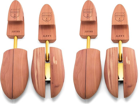 HOUNDSBAY Cedar Shoe Tree - Shoe Trees for Men & Women, Sneakers, Widener & Shaper