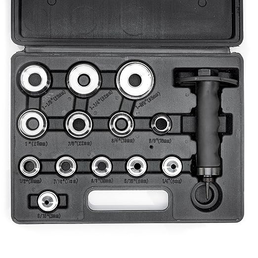NEIKO 02604A Hole Punch Set | SAE & Metric, 3/16????1-3/8??& 5 ??35mm | 14 Piece Sharp Hollow Hole Punch Kit, Gasket Cutting Puncher, Foam Cutter, & Leather Hole Punches | 6??Interchangeable