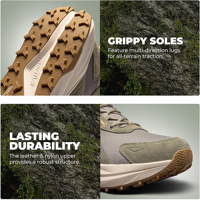 NORTIV 8 Men's Wide Toe Box Hiking Boots Low Drop Waterproof Outdoor Trekking Camping Winter Snow Shoes Katahdin