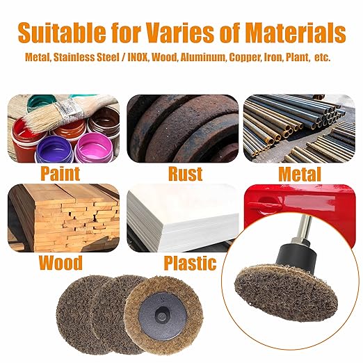Merryland Surface Conditioning Disc 2 inch for Die Grinder, 2inch Coarse Quick Change Disc 25 Pack, Sanding Disc Nylon Non-Woven Disc Paint Rust Metal Steel Iron Universal, DGTAA25C1