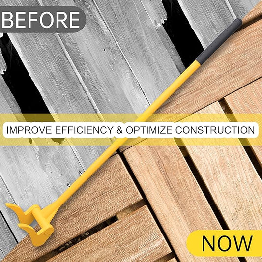 Upgrade ZOOKASEA Pallet Buster 50" with Handle, Heavy Duty Deck Board Removal Tool, Non-Slip Grip Wrecking Pry Bar, Multi-Purpose Breaker for Efficient Removal, Renovation and Construction, Yellow