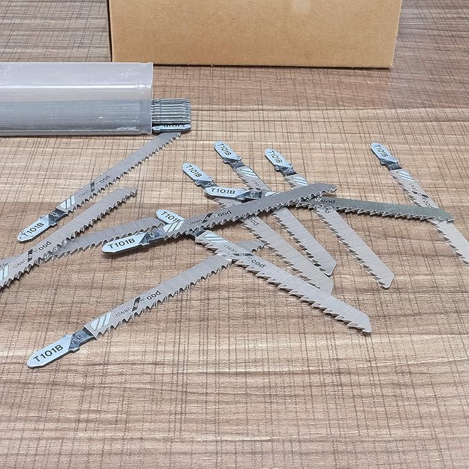 TAROSE 20-Piece T101B 4 Inch 10 TPI Assorted T-Shank Jig Saw Blades Set for Clean Cutting Wood