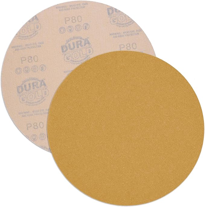 Dura-Gold Premium 9" Drywall Sanding Discs - 80 Grit (Box of 10) - High-Performance Sandpaper Discs with Hook & Loop Backing, Fast Cutting Aluminum Oxide Abrasive - for Drywall Power Sander, Wood