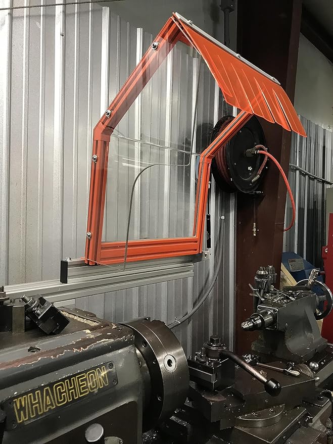 18" Wide Hinged Interlocked Lathe Guard. Fits machines with up to 12" Chuck Diameters. Interlocked Model. Part # LG-TR3-18-SK1 by ATS MACHINE SAFETY SOLUTIONS