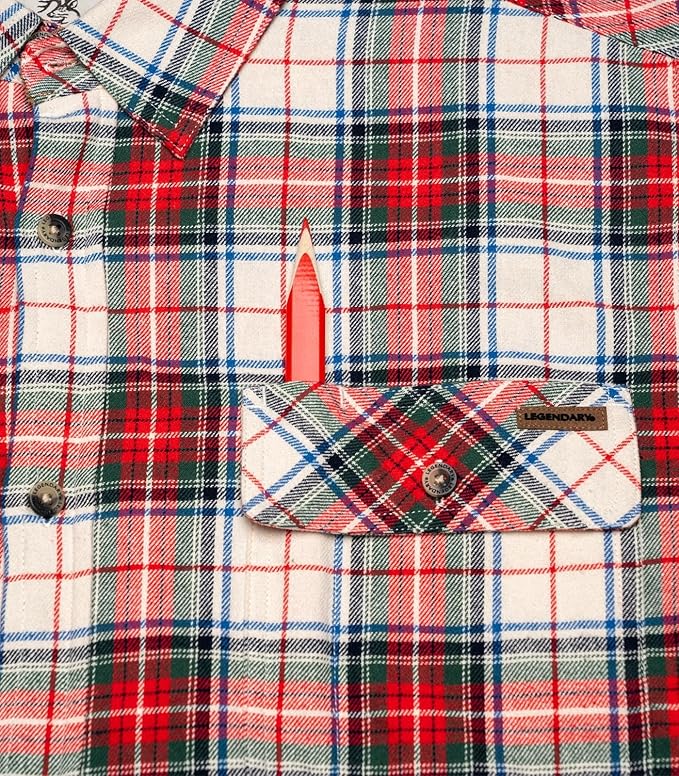 Legendary Whitetails Men's Flannel Shirt Long Sleeve Button Down 100% Cotton