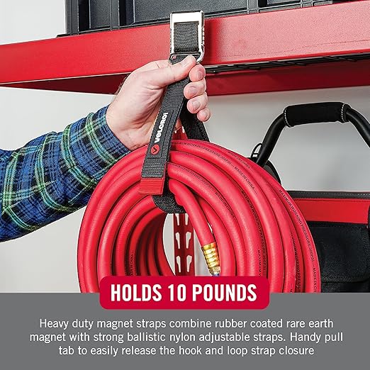 VELCRO Brand Magnetic Straps ??Reusable Cord, Hose & Tool Organizer for Metal Surfaces, Valentine Gifts for Men - EASY HANG Garage, Workshop, RV Storage - Medium 16in x 1in