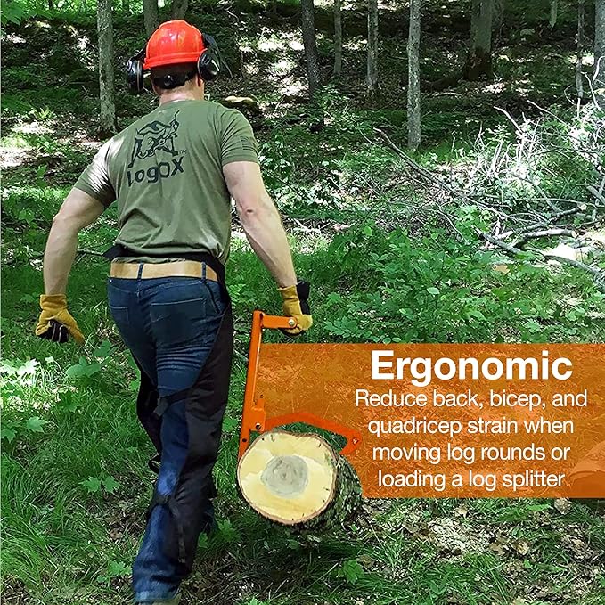 LogOX Hauler - 21??Cant Hook Log Roller and Carrier | Orange Powder-Coated Log Hauler Hand Tool for Firewood Harvesting, Brush or Tree Removal. (Patented, Made in USA, with a Warranty)